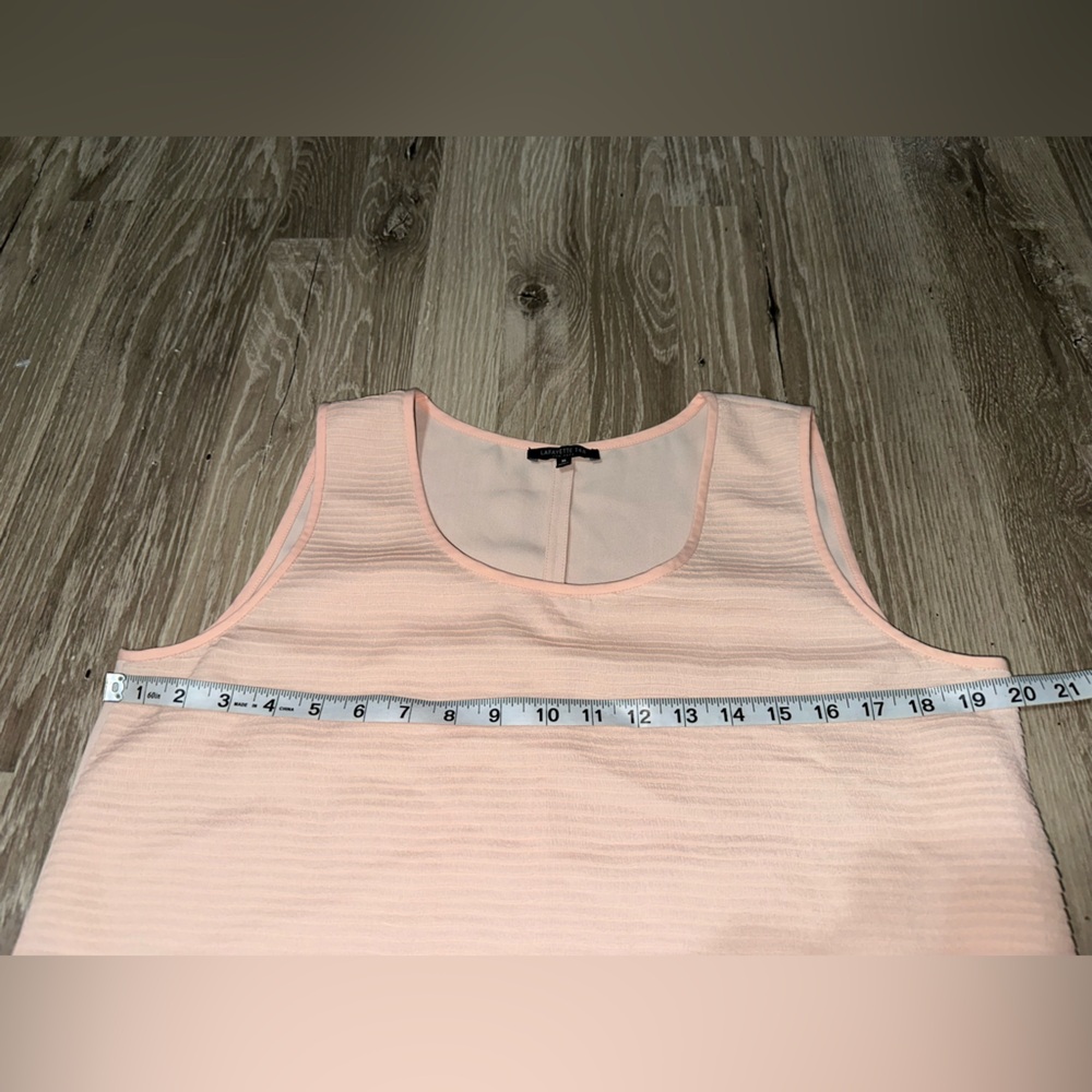 LAFAYETTE‎ 148 Peach Beige Crepe Pleated Plisse Tank Top Medium - Picture 5 of 7